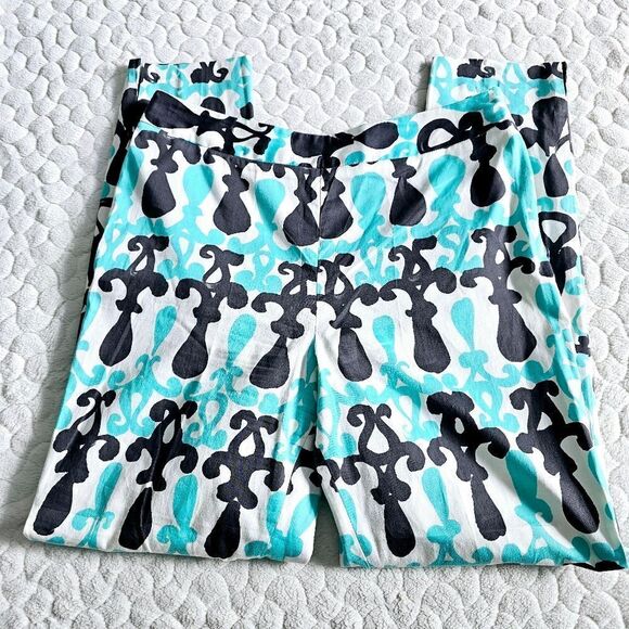 Milly pants ankle printed 6 slacks business casual lightweight 28 - Picture 8 of 9